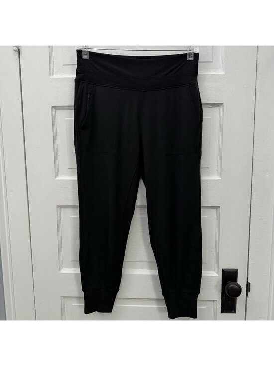Athleta Pants - Athleta Venice High Rise Jogger Pants Medium Petite Black Zip Pockets